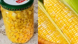 طريقة لحفظ الذرة أفضل من الجاهز بدون فريزر لمدة عام كامل مع الحفاظ على لونها الأصفر 