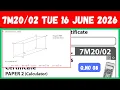 JUNE 2026 Q 08 Extended Mathematics Certificate PAPER 2 Calculator Level 2 Certificate