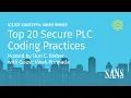 Top 20 Secure PLC Coding Practices SANS ICS Concepts