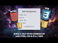 Build a Self Introduction Generator with Javascript Beginner Project