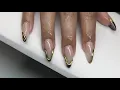 Long Almond Textured 3d Chrome Acrylic Nails