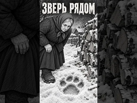 Огромные следы у поленницы
