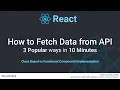 Fetch Data from API React JS How To React JS Tutorial for Beginners
