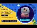 Operator in Python Part 4 Assignment Operators