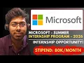 Microsoft Summer Internship Program - 2026 Research Internship Complete Guide Free Resources