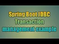 96 Spring Boot JDBC Transaction management example