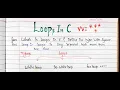 loops in c what is loop types of loops c language tutorials Easy explanation with notes