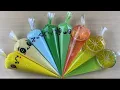 Download Lagu Making Lemon Color Series Glossy Slime With Piping Bags | Asmr Slime video #0234