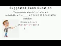 MATHS MAT 101 Exam Solution On Polynomial Remainder Theorem