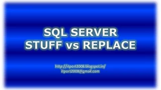 STUFF REPLACE in SQL server