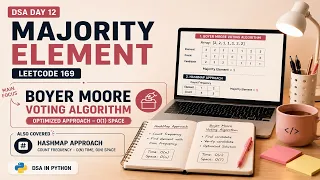 DSA Day 12 Majority Element LeetCode 169 HashMap Boyer Moore Voting Algorithm