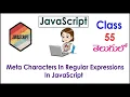 Meta Characters In Regular Expressions JavaScript Training s Telugu 55 JavaScript Tutorial
