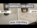 DIY MUDROOM FLOOR UPDATE EASY PEEL AND STICK RENTAL FRIENDLY FLOOR