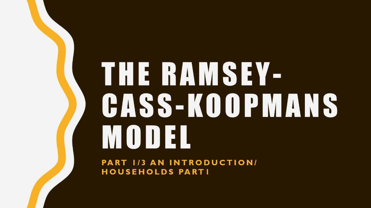 Ramsey Cass Koopmans Model 1/3: Introduction and Understanding the Household's Preferences