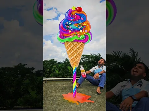The Secret To Making Giant Ice Cream! 😂🍦 #shorts #funnvfx