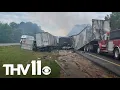 Arkansas crews reopen I-30 lanes after fiery crash