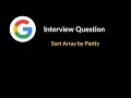 Sort Array by Parity Google Interview Question Two Pointer LeetCode 905 C