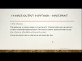 Input Output in python - input print