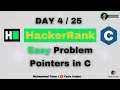 Pointers in C HackerRank Tasin Coder