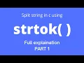 strtok function in c split string in c PART 1