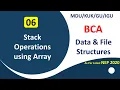 Stack Push Pop Peek Stack operations using Array super easy in hindi BCA NEP 20