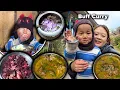 Lagu Fresh Buff Meat Curry Recipe \u0026 Rice cooking \u0026 Eating in Nepali Village आज रागा को मासु सँग भात
