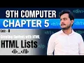 Lists in HTML Creating Content with HTML 9th Computer - Chapter 5