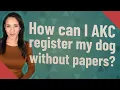 How can I AKC register my dog without papers
