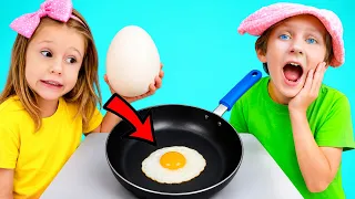 تتظاهر ناستيا والساحرة الذكية باللعب مع سمكة سحرية.