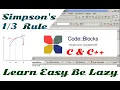 C-code to find the integration of a function using Simpsons rule
