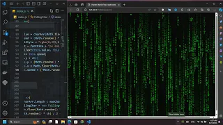 ASMR Programing HACKER MATRIX FLOW App with html JavaScript and no CSS