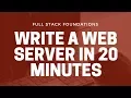 Let s Make A Web Server - Serving your HTML CSS and JS using Node js and Express js