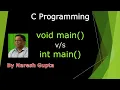 Difference Between Void main and Int main in C C Programming Tutorial