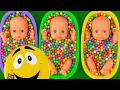 Full of 3 Rainbow BathTubs Candy with M M s Magic Slime Cutting