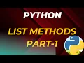 List Methods in Python-Part-1-append pop extend Python Tutorial in Tamil for Beginners