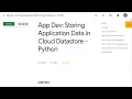 App Dev Storing Application Data in Cloud Datastore Python GSP184