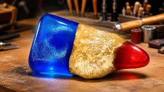I Fused a Real Stone with Epoxy Resin — The Result Looks Unreal