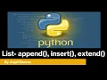 7 append insert extend functions in List Python Lectures