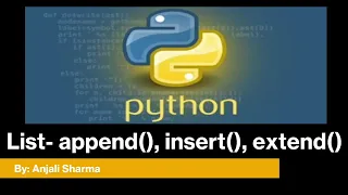 7 append insert extend functions in List Python Lectures