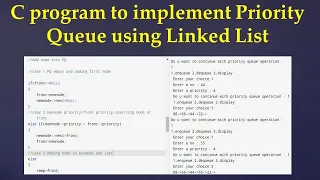 C program to implement Priority Queue using Linked list