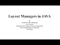 JAVA Layout Managers Flow Layout Border Layout