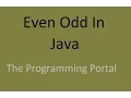 Java Even Odd Program