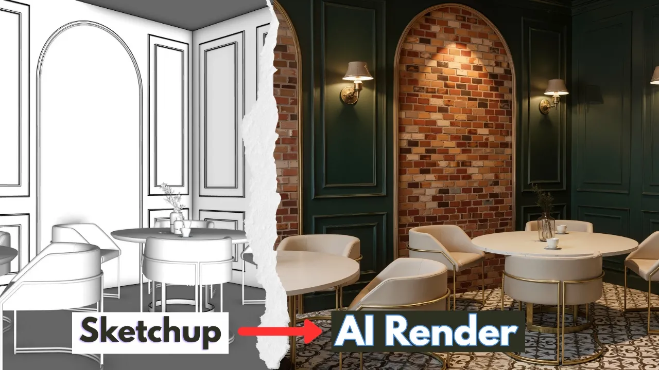SketchUp to AI render tutorial video thumbnail