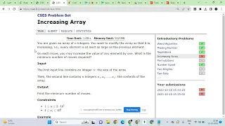 CSES Problem Set 3 Repetitions 4 Increasing Array cses series 13 10 23