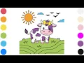 Cute Cow Coloring Page Fun Farm Animal for Kids