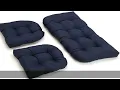 Blazing Needles Twill Settee Group Cushions Navy Set of 3