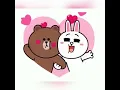 Cony Brown Playful mood LINE FRIENDS Love Bunny Bear Romantic Gifs