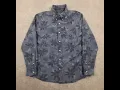 CHAPS Mens Button Up Shirt Extra Large Long Sleeve Blue Gray Floral 0285