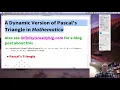 Make a Dynamic Pascal s Triangle in Mathematica