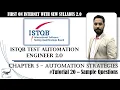 ISTQB Test Automation Engineer v2 0 Tutorial 20 Sample Questions on Chapter 5 ISTQB Tutorials